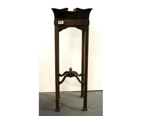 An interesting carved walnut plant stand, H. 85cm.