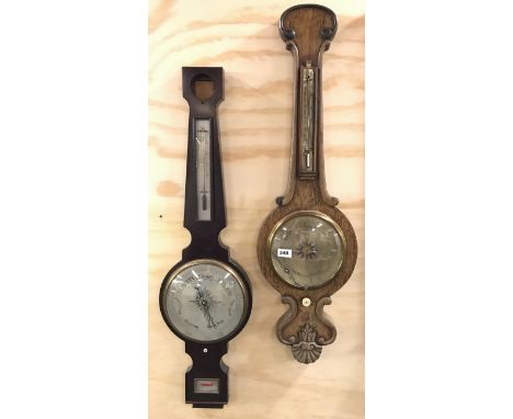 A William IV rosewood veneered mercury barometer. H. 96cms/38". 8" dial. Prov. Swan Cottage, Thundersley, Essex. Together wit