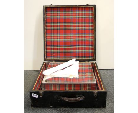 A boxed silver plate wedding cake stand, 44 x 44 x 14cm, with a cake knife.