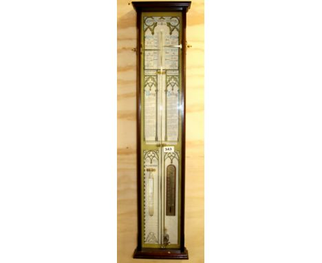 A 20th century Admiral Fitzroy's mercury barometer. H. 97cms/38". Prov. Swan Cottage, Thundersley, Essex.