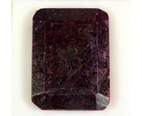 A large emerald cut natural ruby (approx. 110ct).