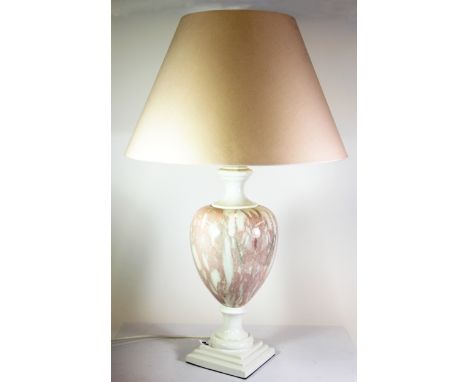 A large ceramic table lamp and shade, H. 82cm.