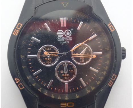 Gents Crosshatch wristwatch on a ceramic bracelet