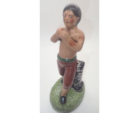 Pair of reproduction ceramic boxer figurines Tom Cribb and Tom Molyneux H: 20 cm 