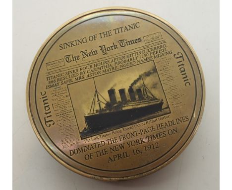 Brass compass marked Titanic 