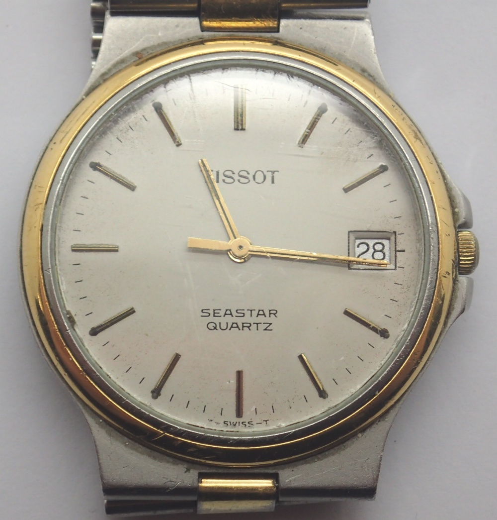 Tissot Seastar quartz movement date stainless steel wristwatch on ...