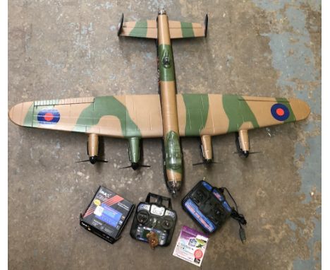 Radio control Lancaster bomber with handset practice handset and battery charger    CONDITION REPORT:  The aircraft is in goo