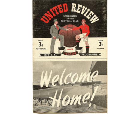 Match played 27th August, 1949.
&nbsp;
Front cover slightly rubbed at top, very light fold and match details/half times noted