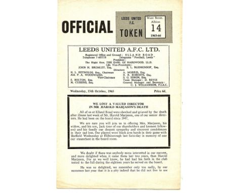 League Cup&nbsp;Third Round fixture 1965-66.
&nbsp;


October 13th, 1965. Light folds, otherwise very good.

