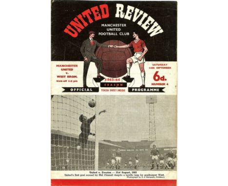 First Division fixture 1963/64.
&nbsp;INCLUDES TOKEN SHEET.&nbsp;
&nbsp;
Light fold and very minor wear to cover, otherwise v