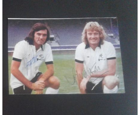 Original autographs mounted on card of George Best &amp; Rodney Marsh playing for Fulham and Wayne Ronney + Ryan Giggs
&nbsp;