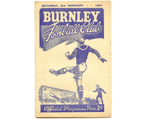 First Division fixture 1950/51.
February 3rd 1951 Light fold otherwise very good.