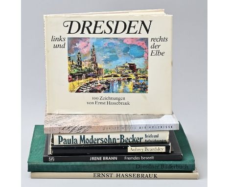 8 Titel Künstler 20. Jh.Menzhausen/ Hassebrauk: Dresden links und rechts der Elbe. 100 Zeichnungen von Ernst Hassebrauk, Verl