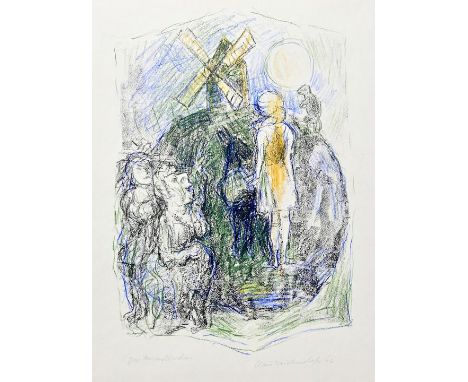 Weidensdorfer, Claus (1931 Coswig - 2020 Radebeul)"Das Murmeltierchen". Farblithografie, 1966. Unterhalb der Darstellung rech