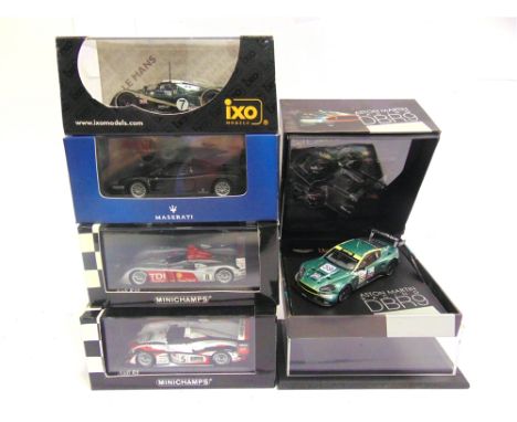 FIVE 1/43 SCALE MODEL LE MANS WINNING RACING CARS  2000s era, by Ixo (3), and Minichamps (2), each mint or near mint and boxe