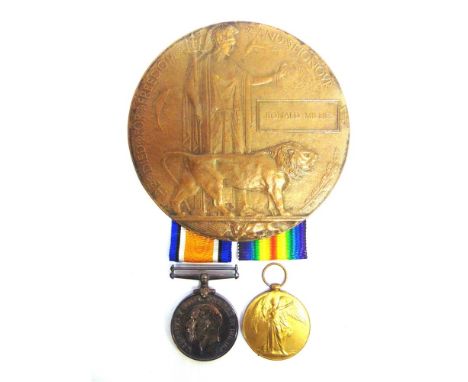 A GREAT WAR CASUALTY GROUP TO PRIVATE R. MILNE, THE KING'S (LIVERPOOL REGIMENT)  comprising the British War Medal 1914-20 and