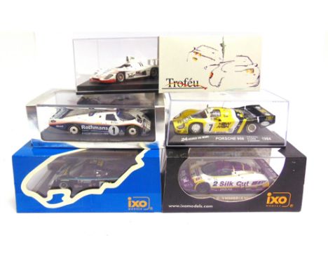 FIVE 1/43 SCALE MODEL LE MANS WINNING RACING CARS  1980s era, by Ixo (2), Spark (1), Trofeu (1), and another, each mint or ne