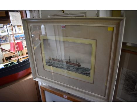 After N F Diana,&nbsp;'The Great Eastern Paddle Steamer 1858', colour lithograph, I.22 x 37cm.&nbsp; 