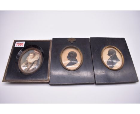 European School,&nbsp;a 16th century style half-length portrait miniature of a young lady, 8.4 x 6.5cm oval, in silver mounte
