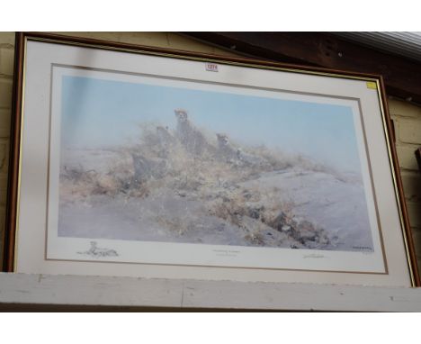 David Shepherd, 'The Cheetahs of Namibia', signed and numbered 822/1000, colour print, I.38 x 71cm. 