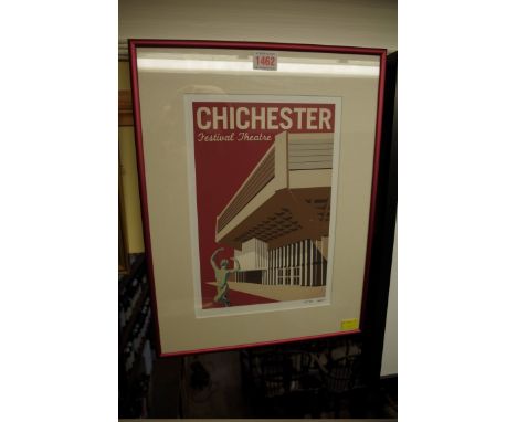 Chris Gibson,&nbsp;'Chichester Festival Theatre', initialled and numbered 15/75, colour print, I.28 x 19cm; together with two