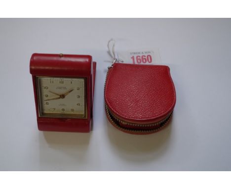 Two vintage travelling timepieces,&nbsp;one dial inscribed 'Looping, Anti-Magnetic'. 