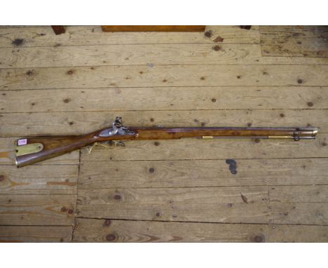 A reproduction Napoleonic British Army Baker .625&nbsp;flintlock rifle, no touch hole, suitable for display or wall hanging o