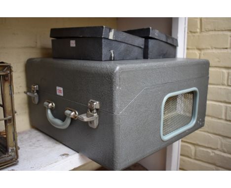 A Ferrograph model 808 tape recorder,&nbsp;together with two ribbon microphones, by Reslosound Ltd; and a Ferrograph inline t