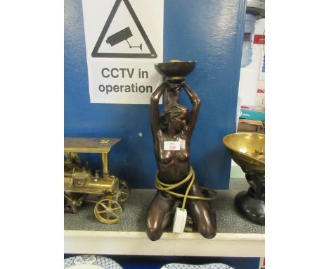 RESIN MODEL OF A NUDE WOMAN FORMED AS A LAMP    