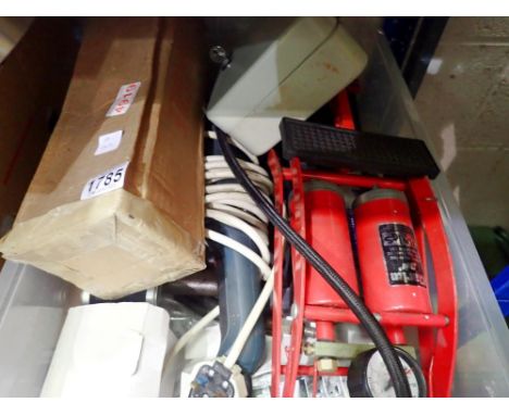 Mixed tools including foot pump and keybox. Not available for in-house P&amp;P 