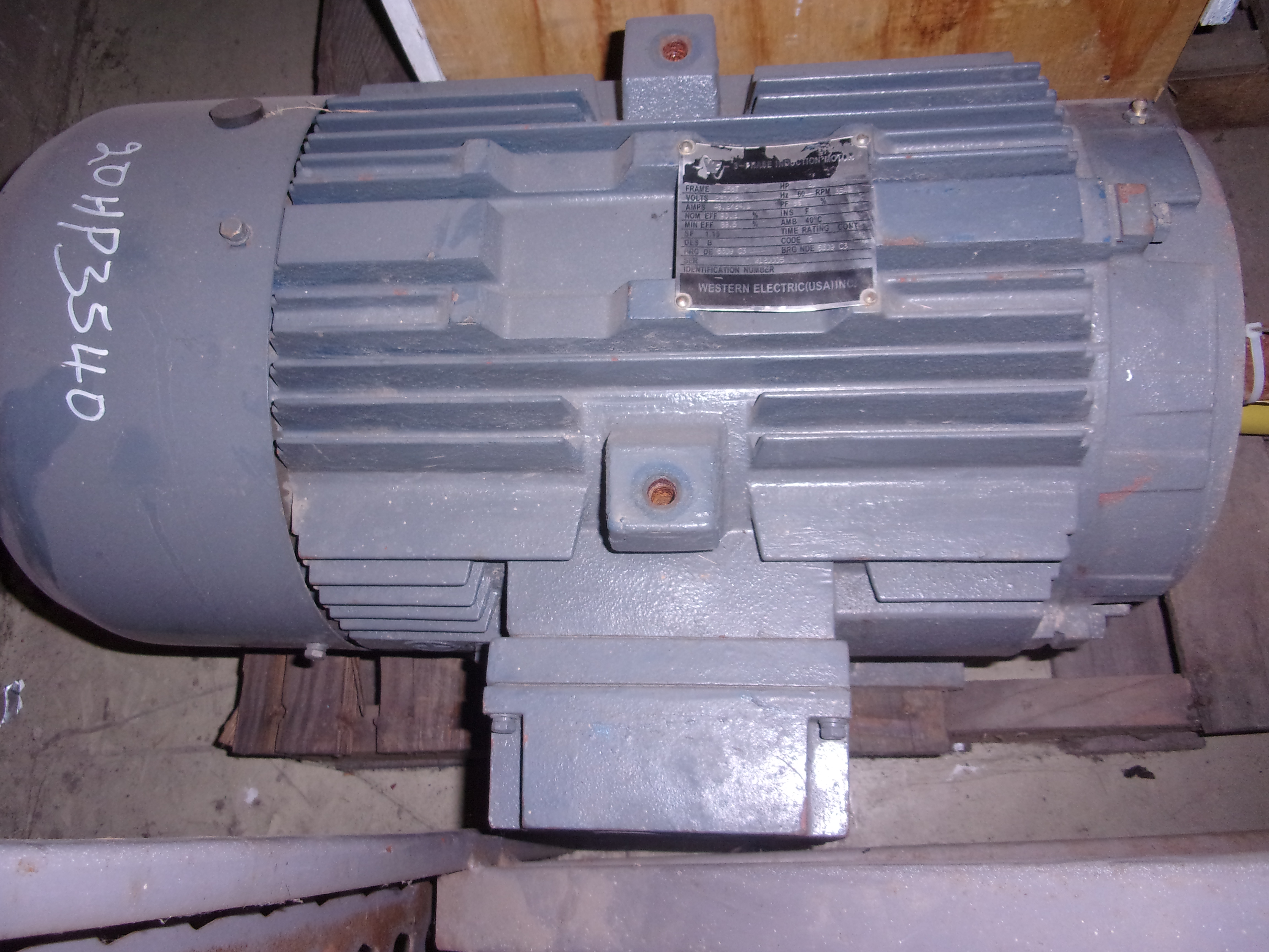 Western Electric Motor 20 h.p. Rigging Fee 25