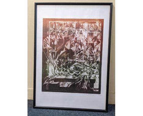 Ursula Benker-Schirmer (German 1927-2020), abstracted scene, limited edition colour print, indistinctly inscribed, numbered 1
