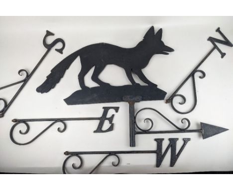 A metal weather vane with fox silhouette (a/f)