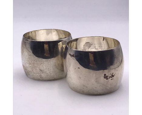 Two MH &amp; Co Ltd silver hallmarked napkin rings