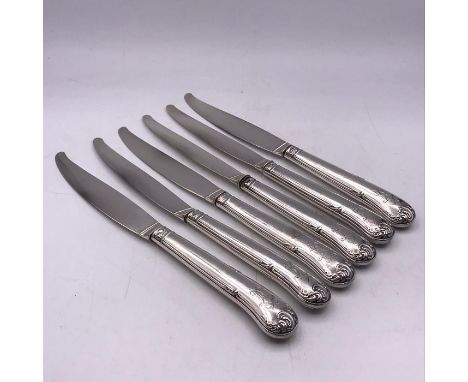 Six hallmarked silver knives 