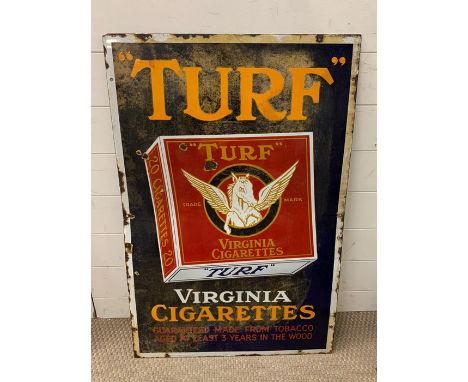 An Original Enamel Sign for "Turf" Virginia Cigarettes (61 cm x 91cm) 