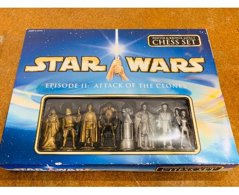 A Star Wars Episode Two Attack of the Clones chess set 