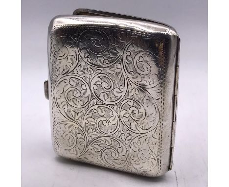 JC Ltd Birmingham 1911 silver cigarette case