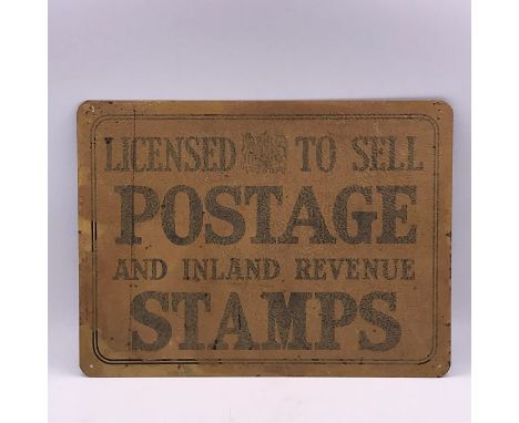 An unused enamel Postage sign, with original wrapping.