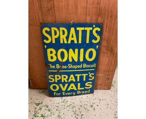 A enamel "Spratts Bonio" advertising sign 