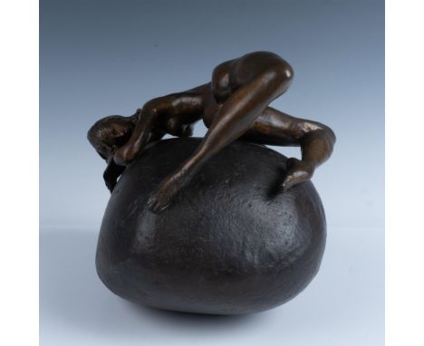 Gorgeous one-of-a-kind patinated bronze sculpture by figurative sculptor and draughtsman Australian-British sculptor Tom Merr
