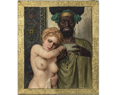 Richard Borrmeister1876 Gevelsberg - 1938 NürnbergDer HaremswächterEine blonde, junge Frau führend. R. u. signiert und 1920 d