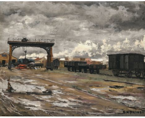 René (René Xavier) Prinet1861 Virty-le-Francois - 1946 Bourbonne-les-BainsGüterbahnhofR. u. signiert. Öl auf Lwd. 32,5 x 40 c