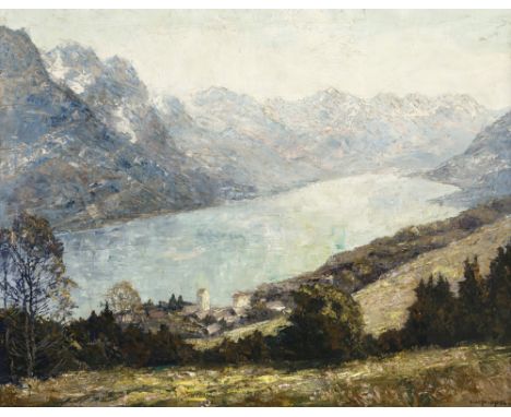 Otto Pippel1878 Lodz - 1960 München"Der Walensee bei Obstalden"R. u. signiert. Auf rücks. Etikett des Künstlers betitelt. Öl 
