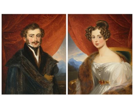 Johann Nepomuk Ender1793 Wien - 1854 ebendaHerren- und DamenbildnisZwei Gemälde. R. u. signiert und 1832 datiert bzw. l. u. s