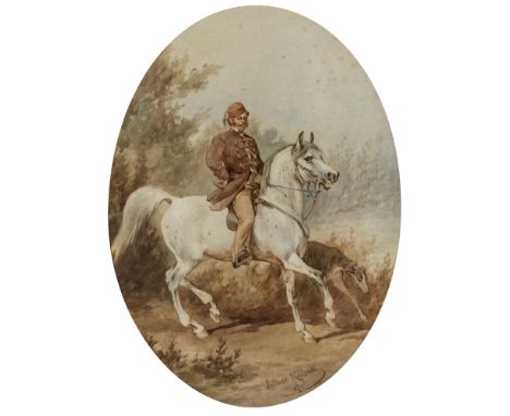 Juliusz (Juliusz Fortunat) Kossak1824 Wisnicz Nowy b. Bochnia - 1899 KrakauReiterbildnis mit WindhundR. u. signiert und 1876 