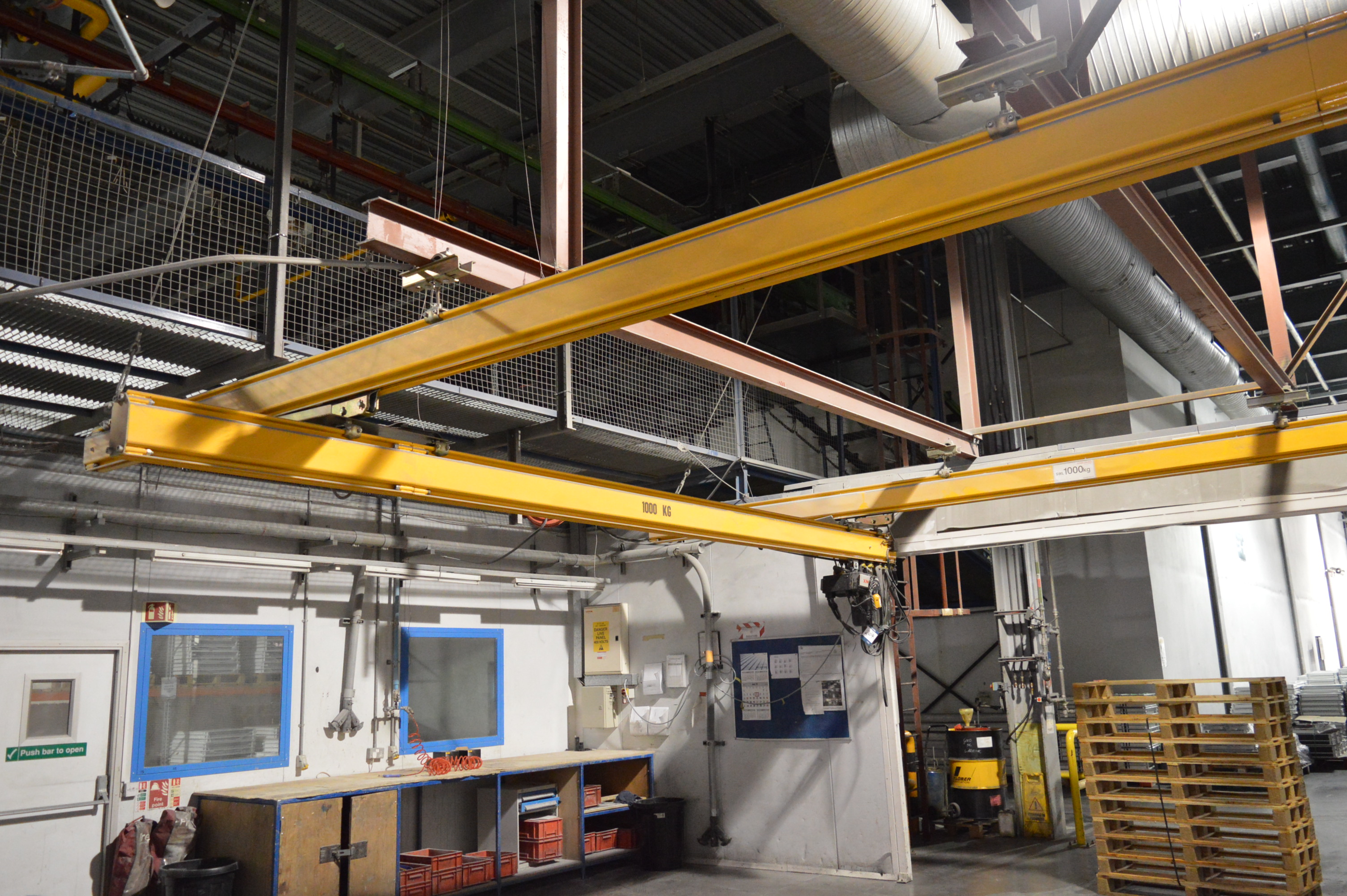 Kone Cranes, 1000kg travelling suspended crane with XN 1000kg hoist and pendant control (RSJ supp