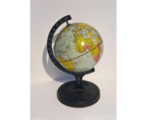 Vintage 1950's Reliable Series Tin World Globe, Made in England