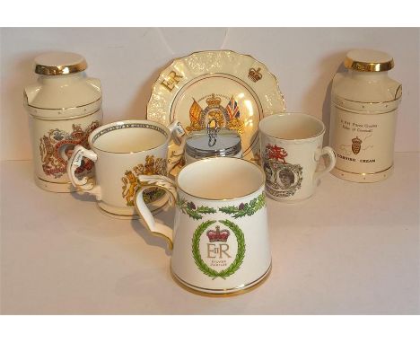 A Collection of Commemorative Ware including Spode, Royal Worcester, Falcon, etc. 7 in all