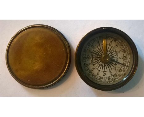 19th Century F BARKER & SONS, LONDON Brass Pocket Compass
